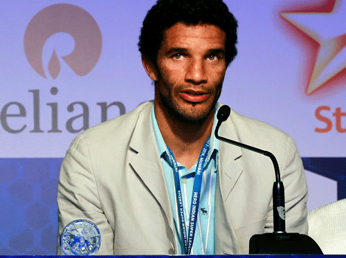 excited: ISL marquee player David James addresses the media on Thursday. reuters