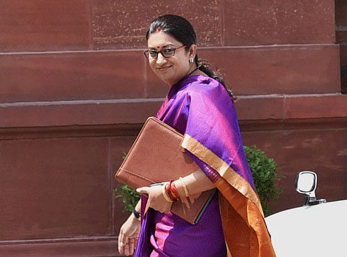 Union HRD Minister Smriti Irani today said the government will roll out a programme by this year-end wherein school drop-outs who were forced to take up a job or those who opt to exit education due to financial worries, will be facilitated back into studies up to PhD level. PTI photo