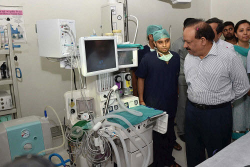 Health Minister Harsh Vardhan said Saturday that all systems in India's central hospitals have been placed under critical review to end systemic and symptomatic corruption. PTI photo
