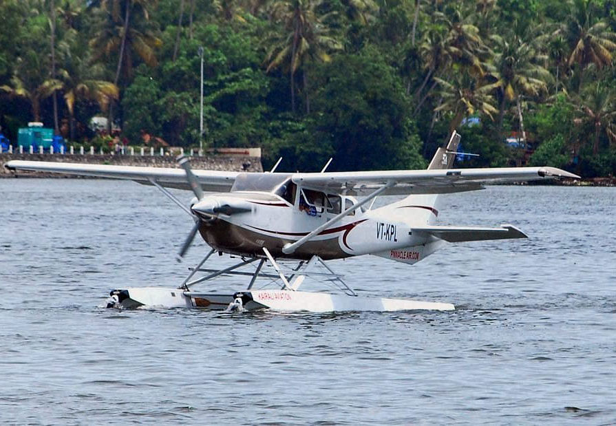 City-based private operator Maritime Energy Heli Air Services Pvt Ltd (Mehair), in association with MTDC, today launched maiden seaplane service to Lonavala from here, marking its first operation from the mainland. PTI photo