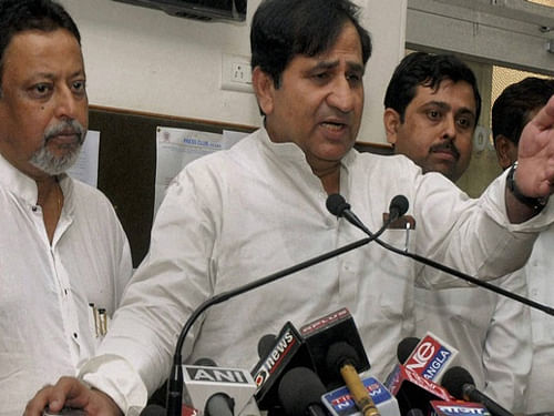 'Through the election results of today, people of the country have negated the 'Modi Nam Kevalam' (Only Modi) chant of BJP and the attempt to create a false wave in that name,' party spokesperson Shakeel Ahmed said at the AICC briefing. PTI file photo