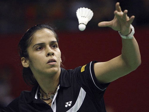 London Olympics bronze medallist Saina Nehwal stormed into the third round of the World Badminton Championship with a commanding straight game win over Natalia Perminova of Russia in women's singles here today. AP photo