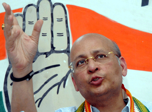 'The issue is not of semantics of 'Hindu' or 'Hindi'. The issue is of mindset. Some people are becoming more loyal than the king... When a Cabinet minister says it, it raises questions. Is it the priority of the nation?' said party spokesperson Abhishek Singhvi. PTI file photo