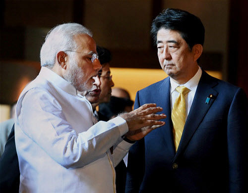 Accusing Japanese Prime Minister Shinzo Abe of dividing China and India, a state-run Chinese daily today said Indo-Japan ties face huge uncertainty in view of rise of BRICS and emerging Sino-Indian cooperation. PTI photo
