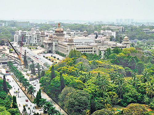 An aerial view of Bangalore