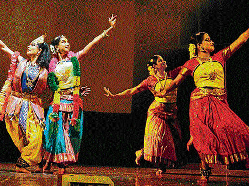 Dancers present the ballet 'Krishnamayee Meeraandal'.