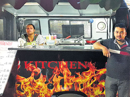 Inspired by the West, food trucks are becoming popular in the City. 'Gypsy Kitchen', a food cart, owned by Shakti Subbarao is quite popular in HSR Layout.
