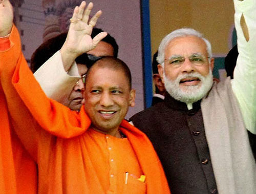 Uttar Pradesh is reeling under total disorder and anarchy, BJP MP Yogi Adityanath said today here appealing to the people to vote for BJP to root out the lawlessness in the state / PTI file photo