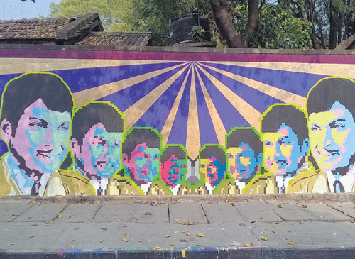 A work on Rajkumar at Kamaraj Road.