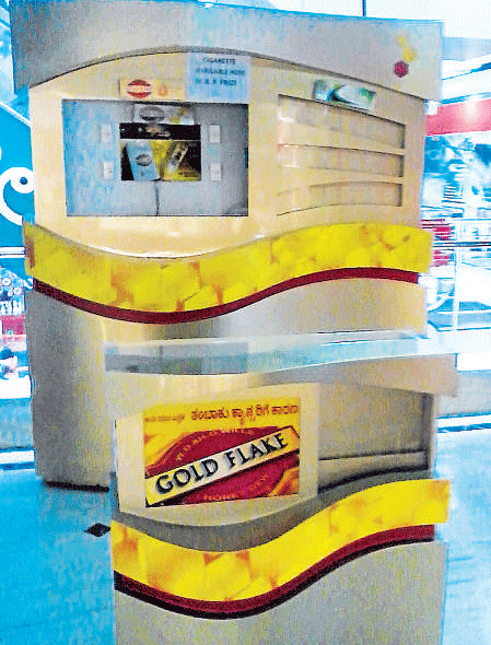 The kiosk of a cigarette brand, put up in Gopalan&#8200;Mall on Bannerghatta Road in&#8200;Bangalore. DH Photo