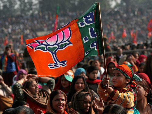 Ruling BJP today won four seats while the Congress bagged two out of the nine Assembly seats in Gujarat, where bypolls were held on September 13. Reuters photo