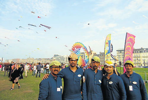 Members of Team Mangalore at the 18th International Festival of Kites at Dieppe in France.