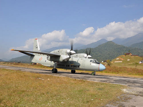 An An-32 transport aircraft of the Indian Air Force crashlanded at the airport here Saturday, officials said.  File photo