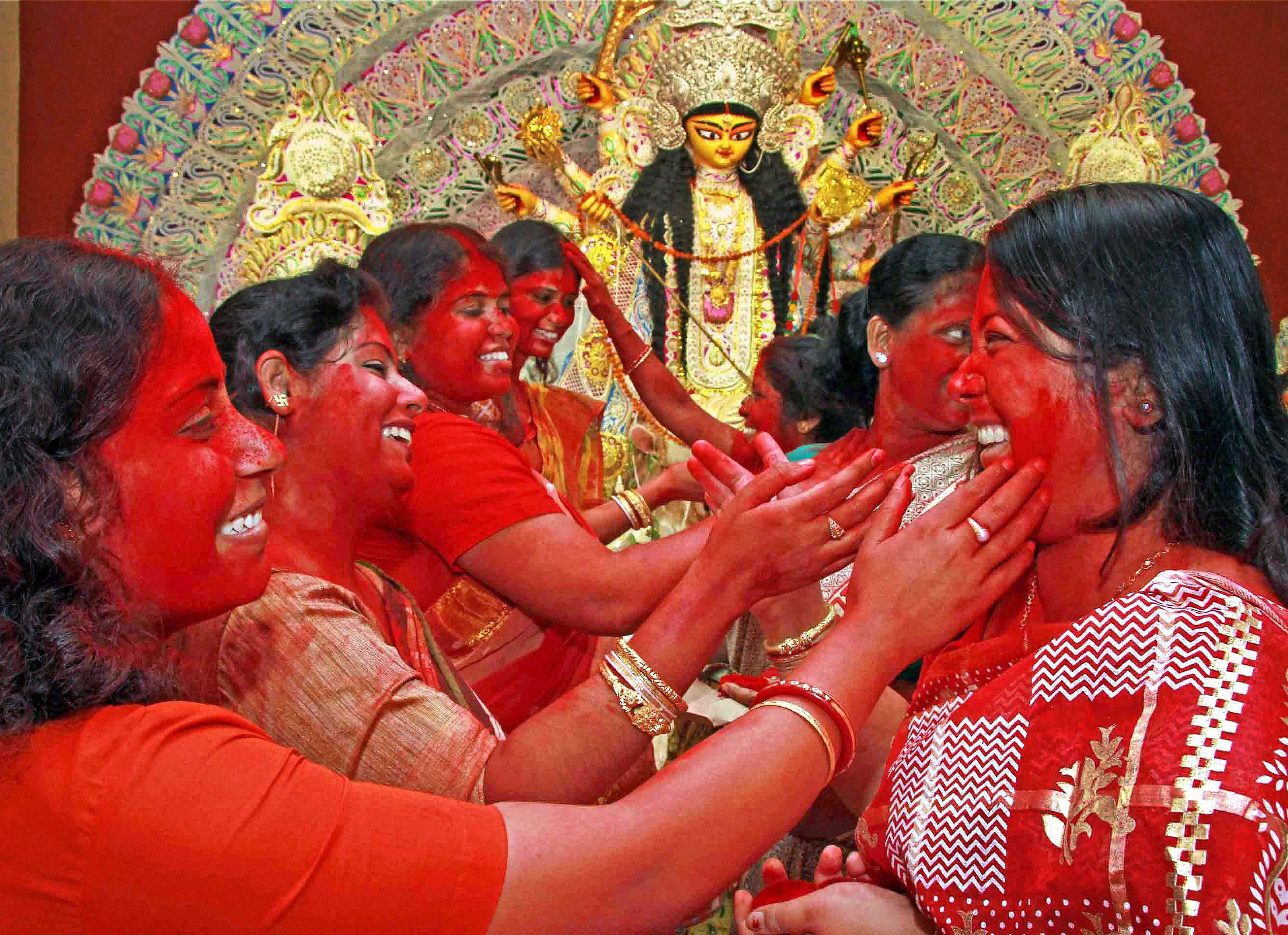 The Durga Puja pandals in Uttar Pradesh this year have chosen themes to raise voice against female foeticide and atrocities against women, issues which have been in focus after a string of such crimes in the state. PTI file photo