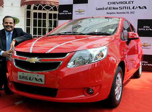 General Motors India today launched the new Chevrolet SAIL hatchback and sedan priced between Rs 4.41 lakh and Rs 7.64 lakh (ex-showroom Delhi). DH file photo