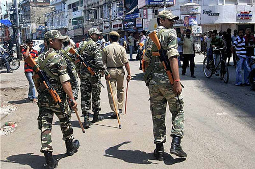 Two persons were killed and five others injured in Meghalaya's East Jaintia Hills district when para military forces allegedly opened fire at a mob which obstructed their vehicle and pelted stones at them in the early hours of today, police said. PTI file photo