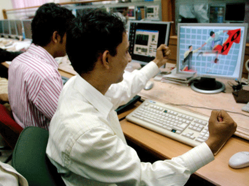 Snapping its three-day fall, the BSE Sensex today recovered by 157 points as bluechips like SBI, ICICI Bank, Hindalco, Tata Steel and Sun Pharma posted gains after global rating agency Standard & Poor's raised India's credit rating outlook to stable from negative. PTI file photo