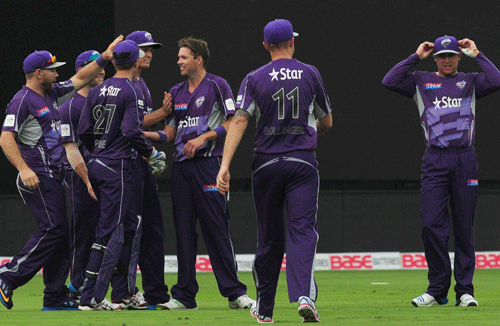 Hobart Hurricanes reached the semi-finals of the Champions League T20 after beating Brabados Tridents by six wickets in a group league encounter here today. Ap Image
