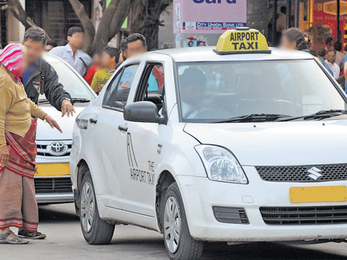 Easy journey: Many Bangaloreans prefer to take cabs to avoid haggling with the  autodrivers.