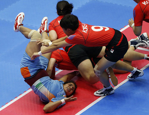 The Indian women's kabaddi team brushed aside South Korea 45-26 to top Group A and enter the semi-finals of the 17th Asian Games here Tuesday. Reuters