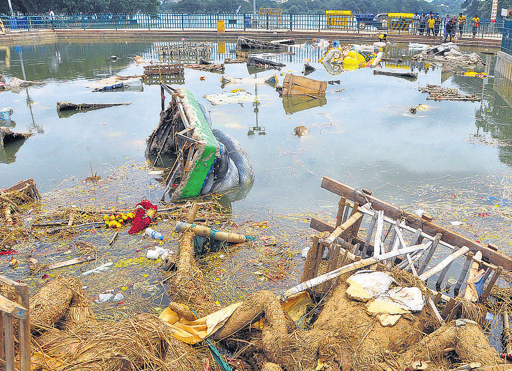 The campaign for eco-friendly Ganesha idols does not appear to have yielded the desired results. DH PHOTO