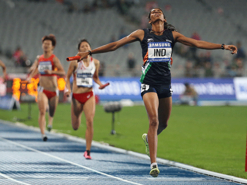 India successfully defended their women's 4X400 metres relay title by clinching the gold medal at the Asian Games. Ap Photo
