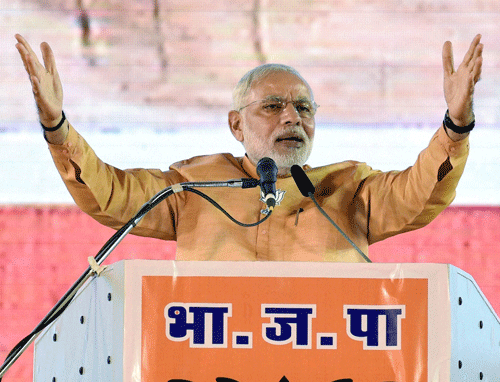 Prime Minister Narendra Modi on Saturday launched an all out attack on the erstwhile ruling coalition  Congress-NCP in Maharashtra by accusing it of destroying a whole generation through its corruption./ PTI Photo