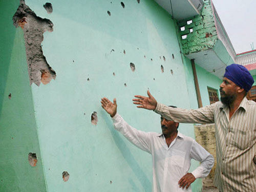 Five villagers were killed and 29 injured in heavy mortar shelling and firing by Pakistani troops targeting hamlets and outposts along the International Border in Jammu district today in one of the worst ceasefire violations. PTI photo