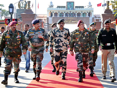 With tension prevailing on the border, the traditional exchange of sweets between the troops of India and Pakistan along the Wagah border in Punjab on Eid has been called off. AP file photo