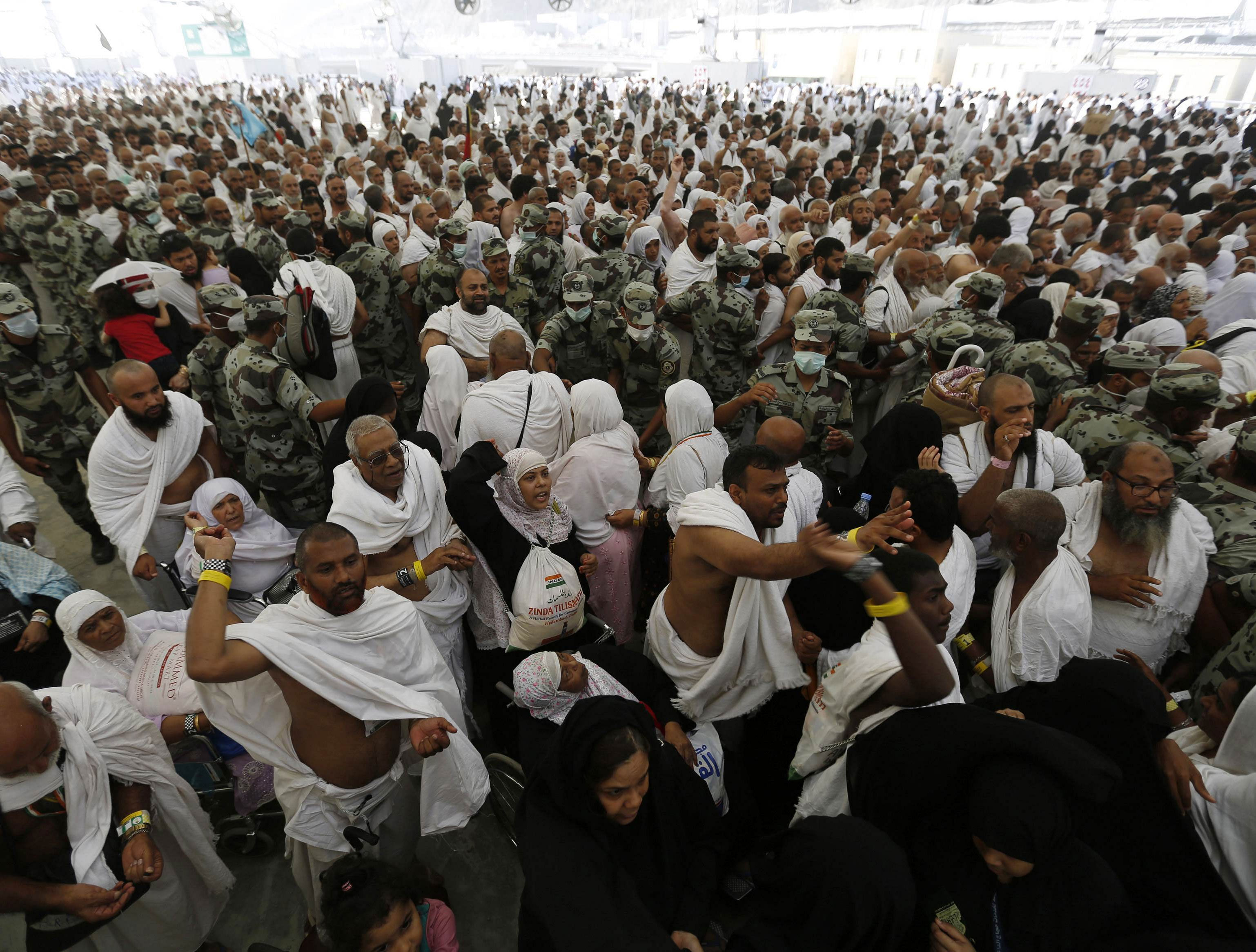 Tens of thousands of Muslims from around the world, including Indians, participated in the symbolic stoning of the devil in Mina Valley on the last day of the Haj today as Saudi King called for concerted global efforts to defeat the scourge of terrorism. Reuters file photo