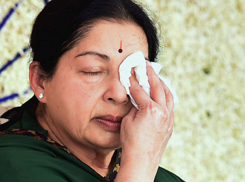 Jailed former Tamil Nadu Chief Minister J Jayalalithaa, denied bail by Karnataka High Court following her conviction and four year sentence in a graft case, today moved the Supreme Court for bail. PTI file photo