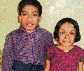 Jayanth Gowda and his sister Rekha K have been suffering from Mucopolysaccharidosis for over a decade. DH PHOTO