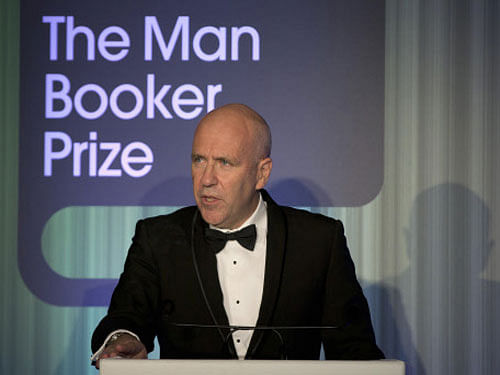 Australian author Richard Flanagan, who wrote 'The Narrow Road to the Deep North', speaks after winning the 2014 Man Booker Prize for Fiction at the Guildhall in London. Reuters photo