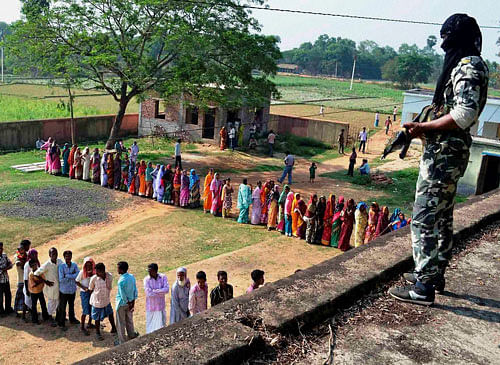 An estimated 64 per cent of Maharashtra's 8.35 crore voters today cast their ballots in a bitterly-fought election. PTI File Photo
