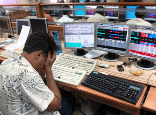 The benchmark S&P BSE Sensex continued its downward march for the fourth straight week, tumbling 189 points to end at two-month low of 26,108.53 after plunging below the 26,000-level during the truncated week under review on global growth worries and capital outflows.PTI File Photo For Representation