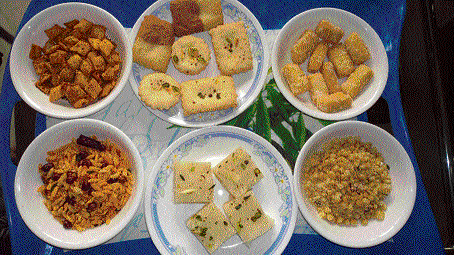 perfect mix: Sweets and savouries are a big part of the celebrations.
