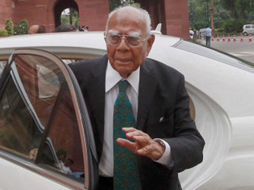 Slamming the NDA government for stating that it cannot disclose details of the data shared by it with foreign countries regarding black money, Rajya Sabha MP and senior lawyer Ram Jethmalani today said that its recent submission in Supreme Court in the matter was 'ill-advised'. PTI file photo