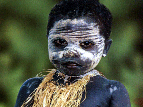 A undated portrait released by the Anthropological Survey of India of a Jarawa tribe boy, one of the five tribes in India's Andaman and Nicobar archipelago. Two French filmmakers have been booked on the charge of trespassing into the protected Jarawa tribal reserve in the Andaman islands and filming a documentary on the threatened aboriginal tribe. AP file photo
