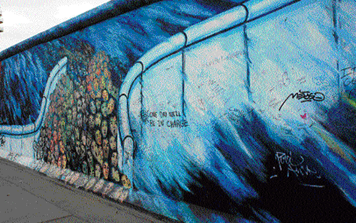 Lesson in History : One of the murals at the East Side Gallery. Photo by TWF