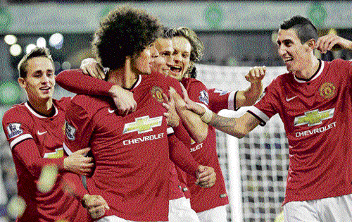 Relief for reds: Moments of joy have been few and far between for Manchester United this season. reuters