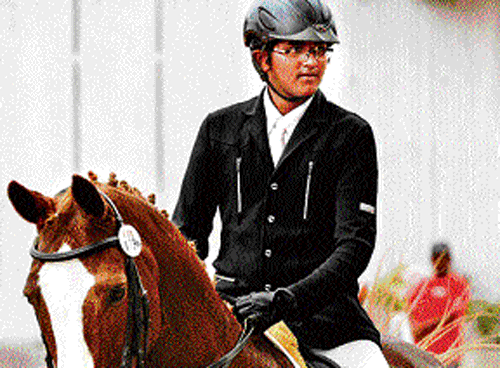 fine show: Hriday Chheda, astride Wesley, after winning the advanced dressage event on Saturday.