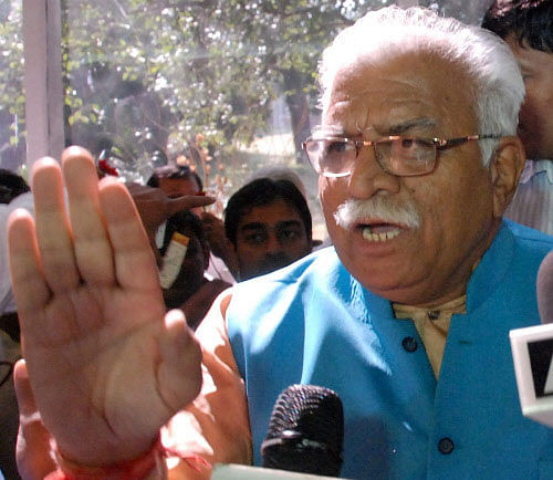 An RSS man, Manohar Lal Khattar toiled on the ground to build the organisation for last four decades till he was handpicked by Prime Minister Narendra Modi to lead the first BJP government in Haryana. PTI photo