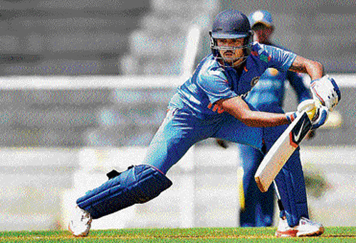 On song: India A's Manish Pandey sends one to the fence  during his unbeaten 135 against Sri Lanka on Thursday. pti