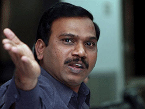 A court Friday framed charges against former telecom minister A Raja, DMK MP Kanimozhi and others in money laundering related to the 2G spectrum allocation case. File photo PTI