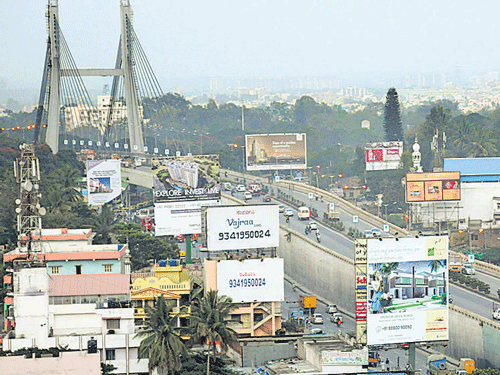 The city traffic police, tasked with the unenviable job of managing the vehicular flow under the KR Puram cable-stayed bridge, are caught in a different jam of sorts.DH PHOTO: S K DINESH