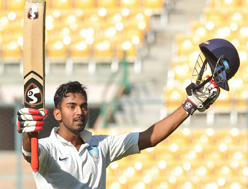 Karnataka's in-form young opener K L Rahul has staked a strong claim for inclusion in India's Test squad to Australia which is to be picked here tomorrow by the five-man selection committee headed by Sandeep Patil. File photo DH