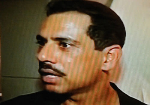 A TV grab of Congress party chief Sonia Gandhi's son-in-law Robert Vadra misbehaving with a reporter when he was questioned about controversial land deals.