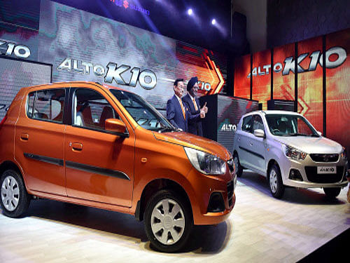 The country's largest car maker, Maruti Suzuki India, today launched the new generation of its small car Alto K10 that comes equipped with automated gear shift and is priced up to Rs 3.82 lakh (ex-showroom Delhi). PTI photo