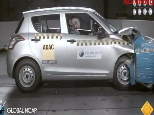 The Union Ministry of Road Transport and Highways is planning to set up a car crash test facility for newly manufactured four-wheelers in India, amid reports that popular hatchbacks Maruti Suzuki Swift and Datsun GO of Nissan have failed crash tests even at 64 km/h.  Courtesy : Screen grab