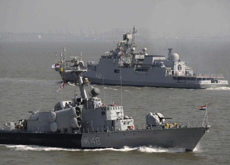 India's navy withdrew two warships from the eastern port of Kolkata on Tuesday after intelligence agencies warned of an attack on the port and the city, police and navy officers said. AP
